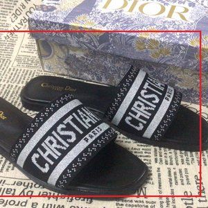 D-i-o-r black flat slippers size 38